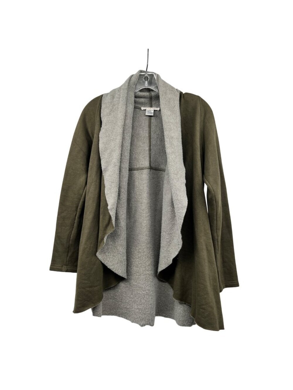 Peyton Jensen Womens Blazer Jacket Open Front Green/Gray Size Small Pockets